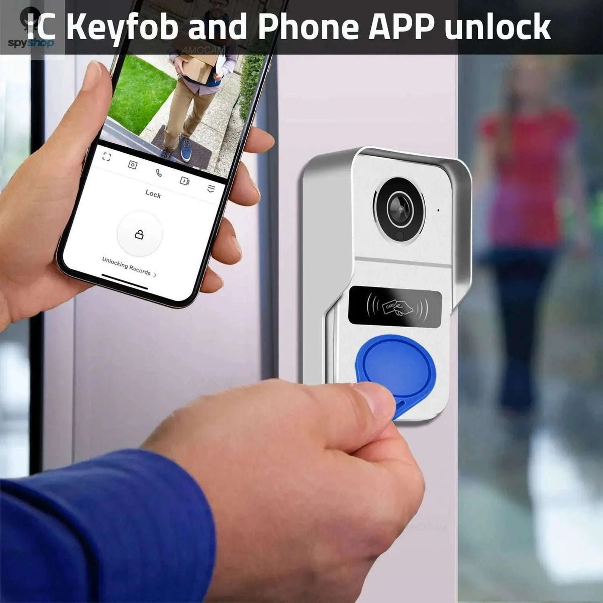 Wireless WiFi Video Doorbell System with 1080P HD Monitoring-Default Title