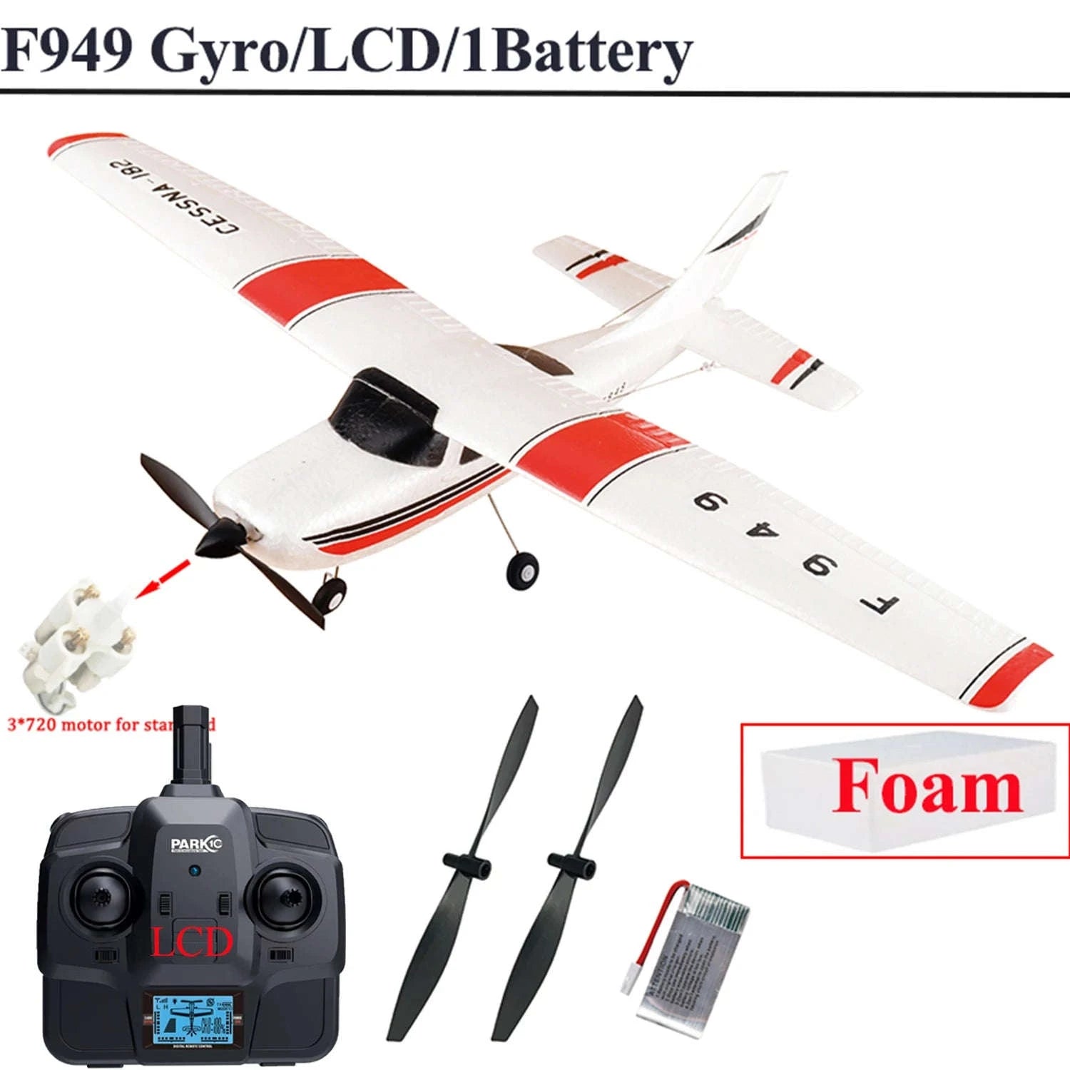 WLtoys F949 Cessna 182 RC Airplane-LCD Version