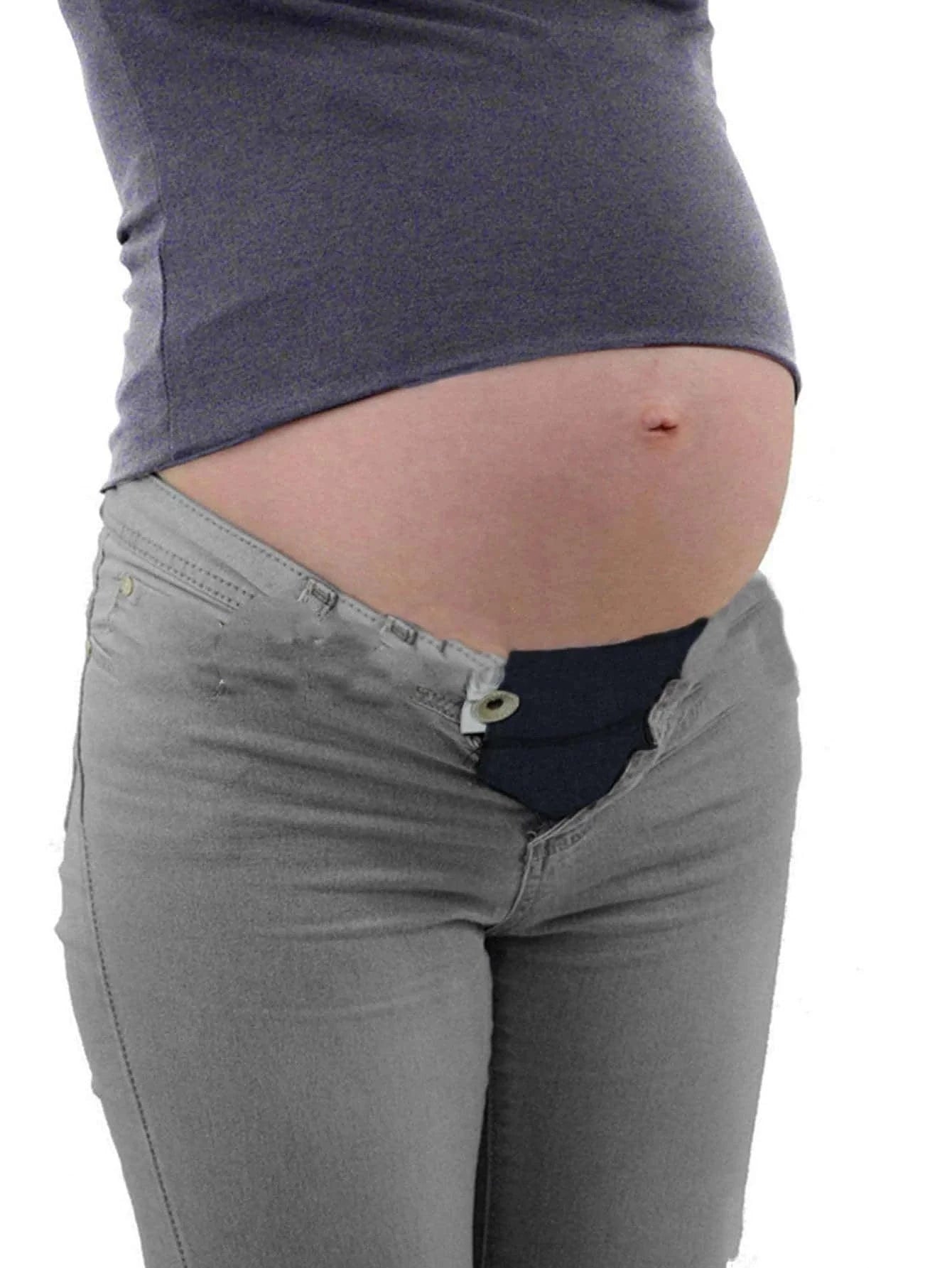 Women Adjustable Elastic Maternity Waistband Belt-black