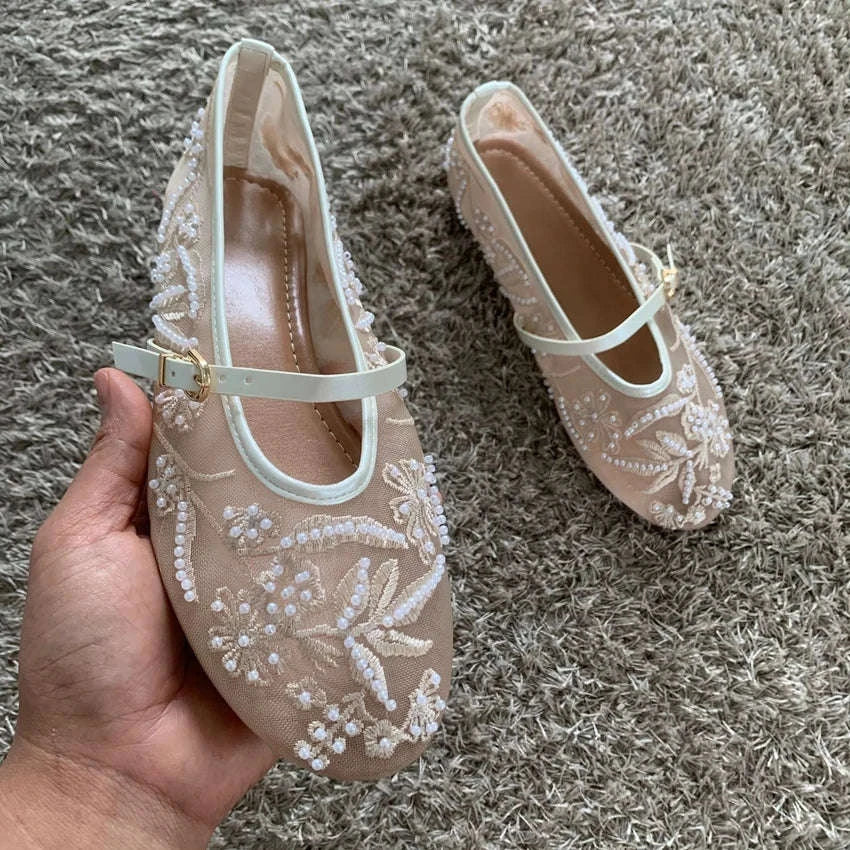 Women Ballet Flats with Buckle Strap-PDCZ-R / 41
