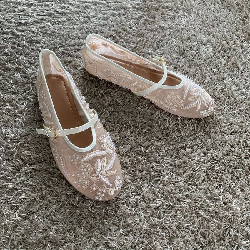 Women Ballet Flats with Buckle Strap-PDCZ-R / 41