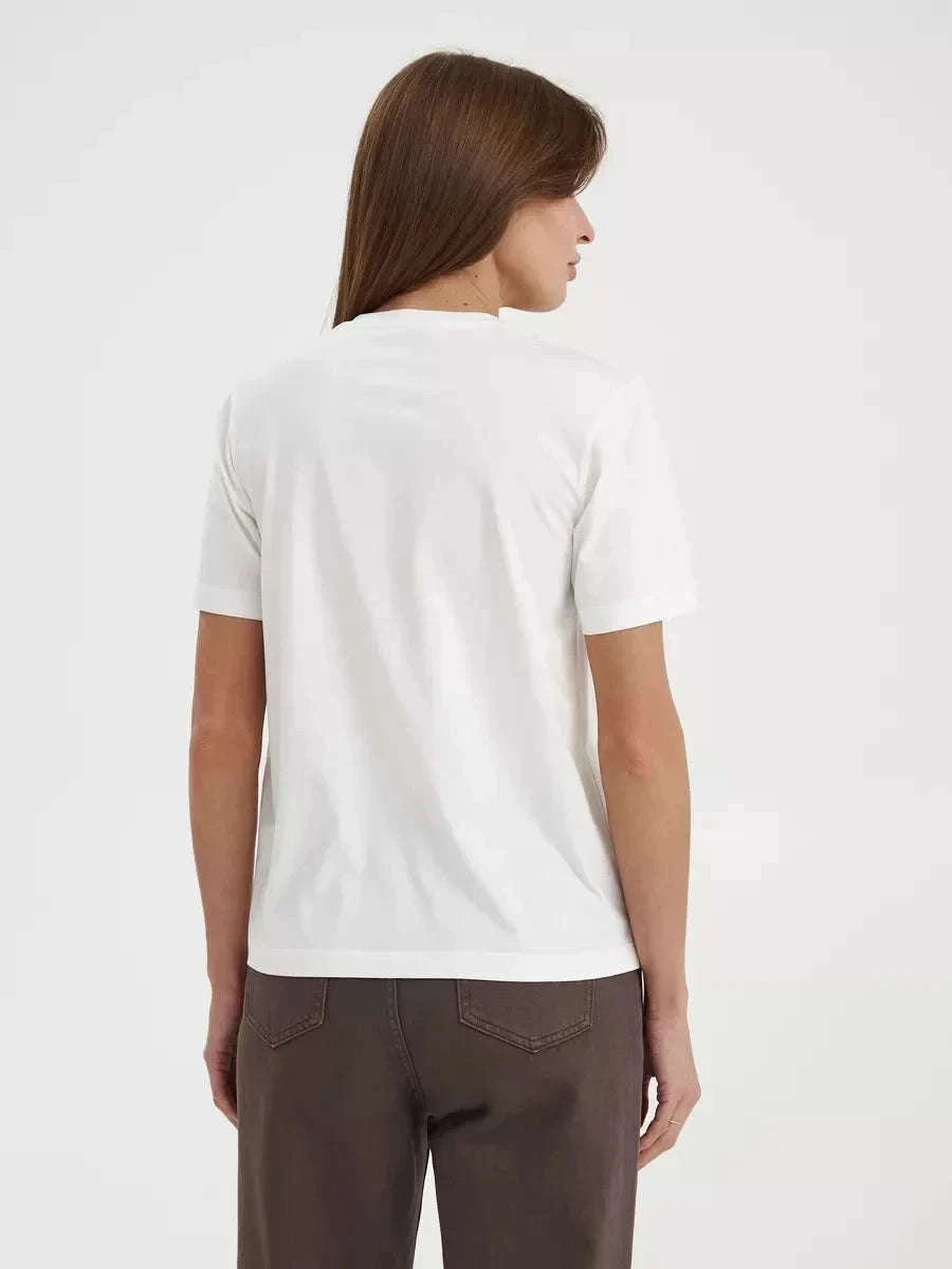 Women's 100% Cotton Loose Fit Short Sleeve Basic T-Shirt-Light Purple / M