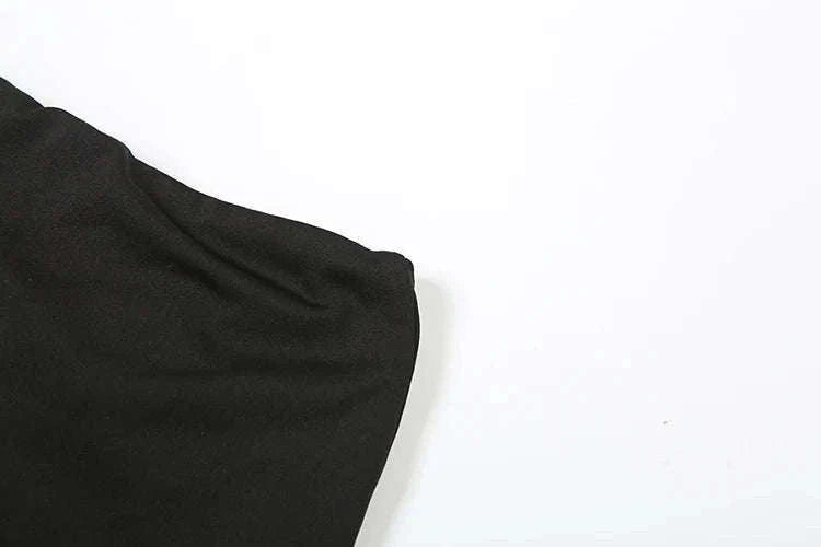 Women’s 2 Piece Crop Top and Straight Pants Set – Slim Fit Autumn Outfit-black / L