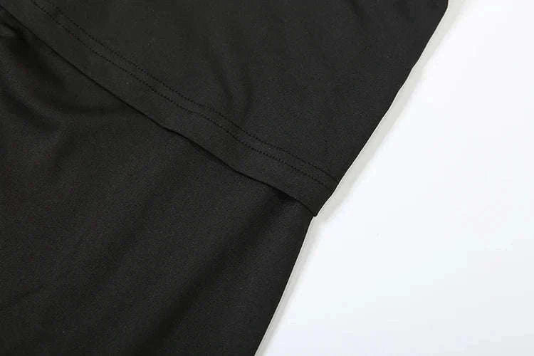 Women’s 2 Piece Crop Top and Straight Pants Set – Slim Fit Autumn Outfit-black / L