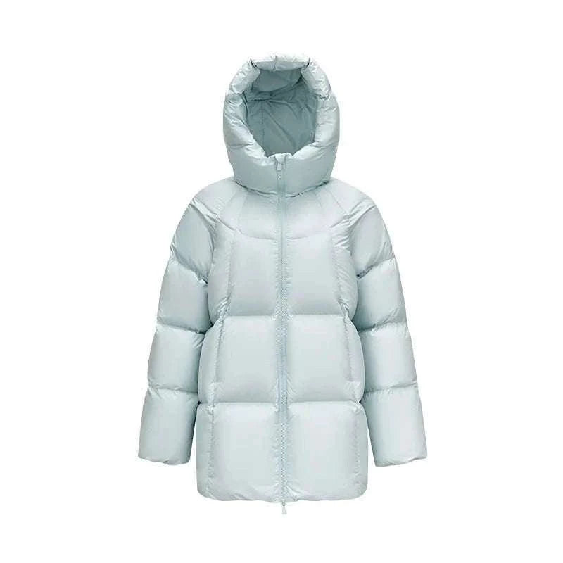 Women's 90% Down Mid-Length Winter Jacket with Hood & Stain Protection-