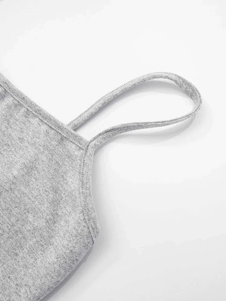 Women’s Backless Camisole & Wide Leg Pants 2-Piece Lounge Set-GRAY / S