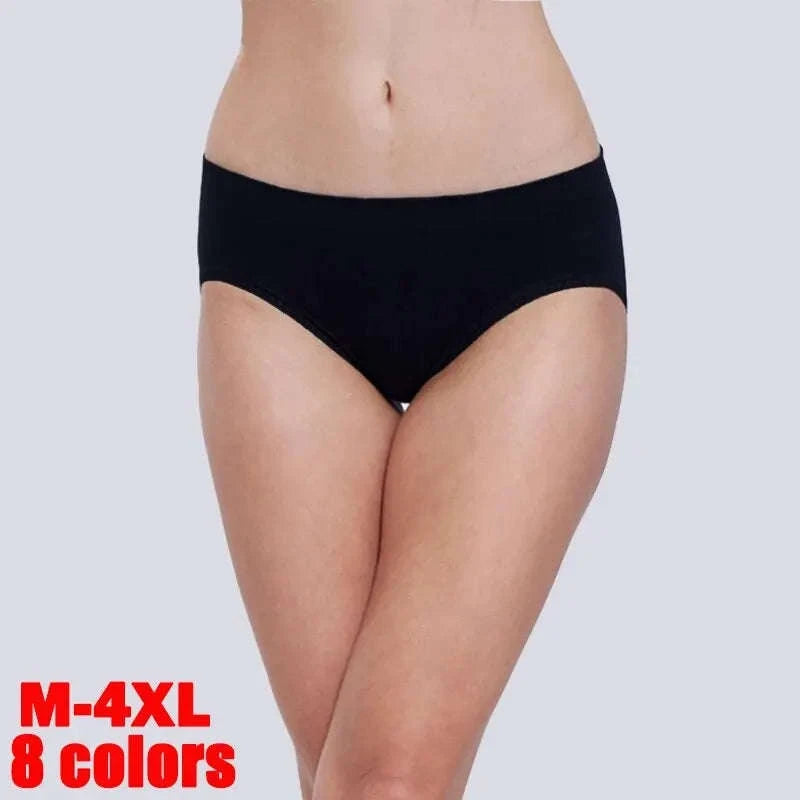 Women's Cotton Panties 7-Pack – Plus Size M–4XL-B2 W2 SKI2 Gray / 4XL / 7PCs