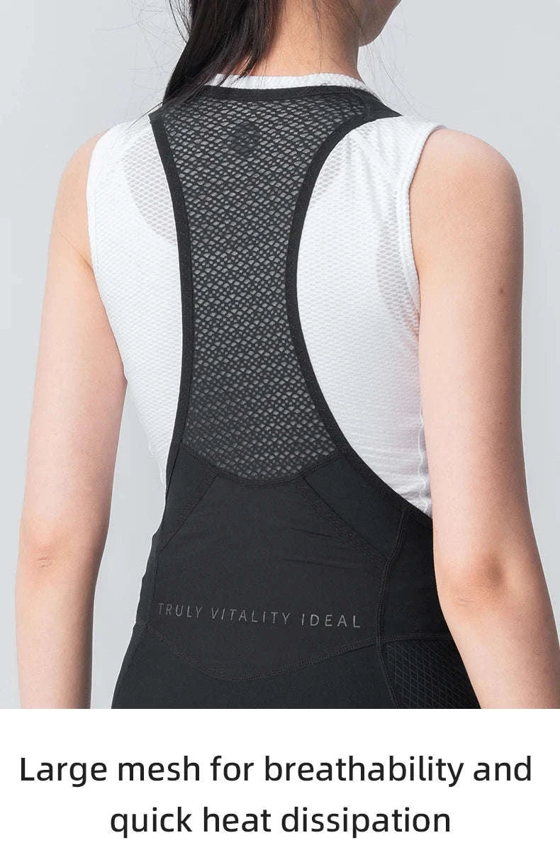 Women’s Cycling Bib Shorts with Cushion Pad Breathable Quick-Dry-YDDK005-BK / Asia 2XL (EU XL)
