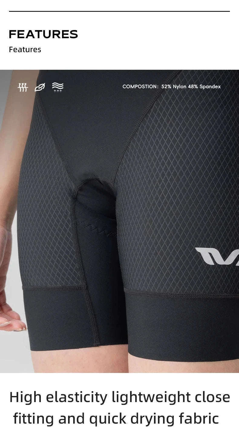 Women’s Cycling Bib Shorts with Cushion Pad Breathable Quick-Dry-YDDK005-BK / Asia 2XL (EU XL)