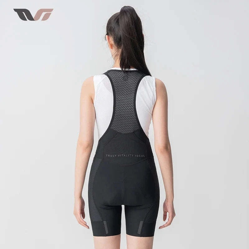 Women’s Cycling Bib Shorts with Cushion Pad Breathable Quick-Dry-YDDK005-BK / Asia 2XL (EU XL)