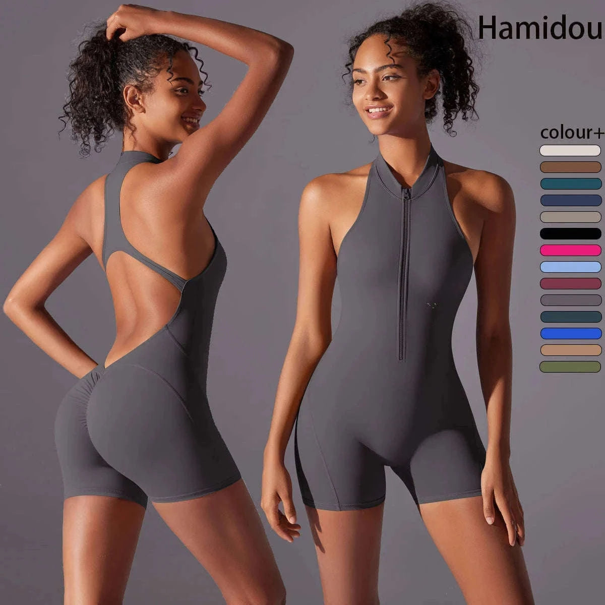 Women’s Fitness Bodysuit for Yoga, Gym and Quick-Dry Comfort-Cocoa / XL