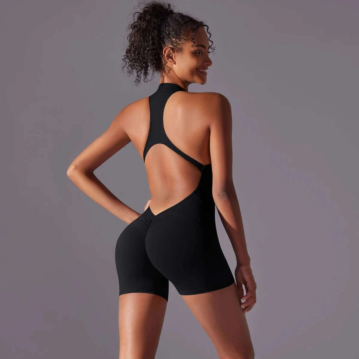 Women’s Fitness Bodysuit for Yoga, Gym and Quick-Dry Comfort-Cocoa / XL
