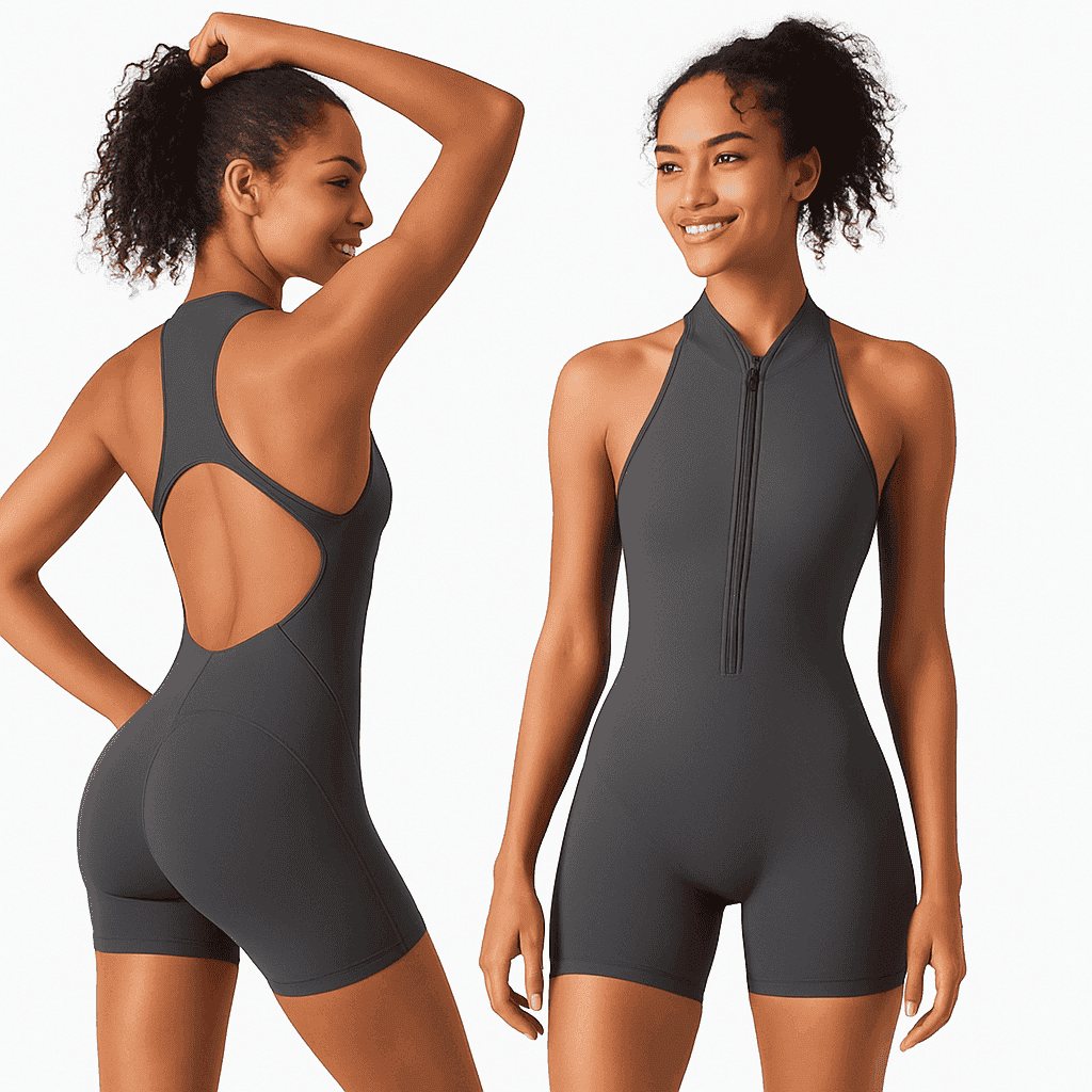 Women’s Fitness Bodysuit for Yoga, Gym and Quick-Dry Comfort-Cocoa / XL