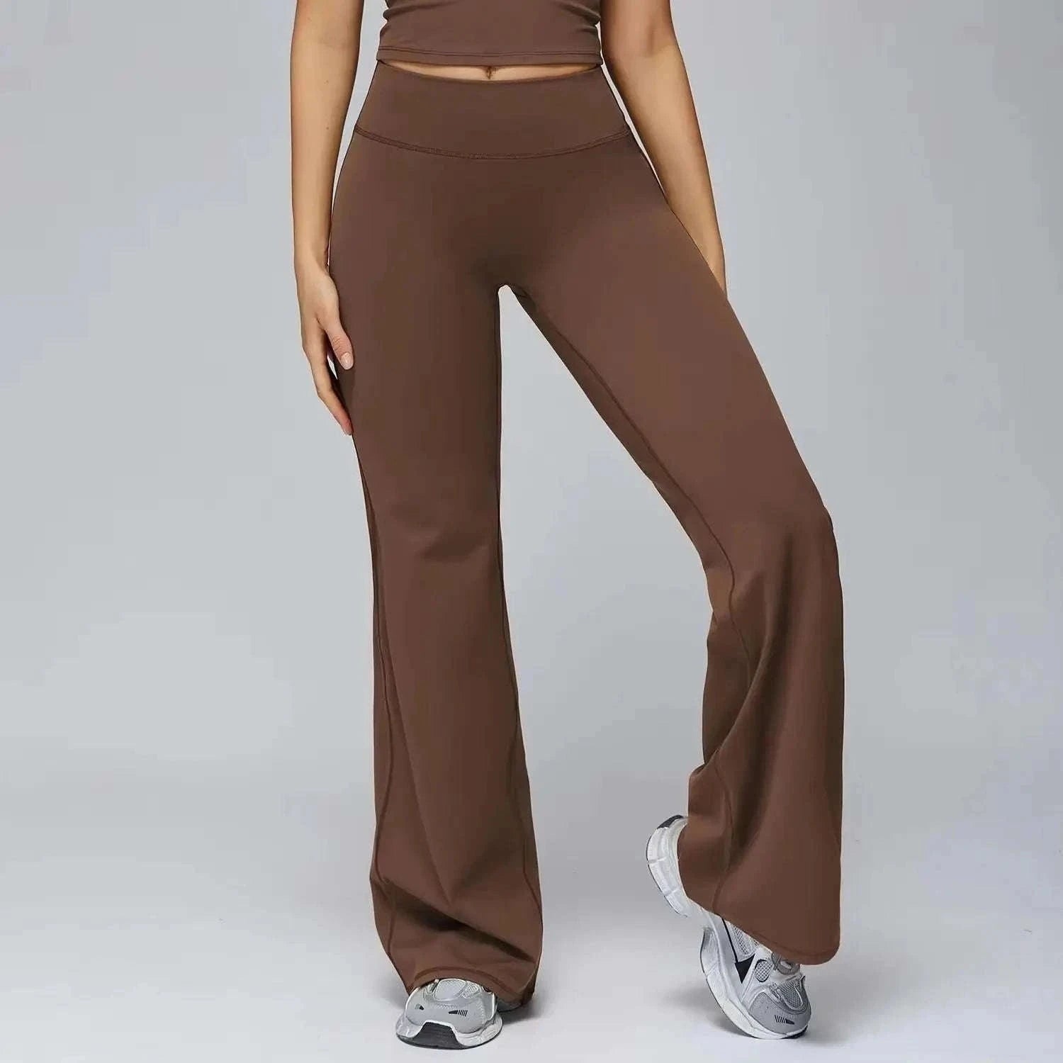 Women’s High Waist Flare Yoga Leggings for Comfort and Style-Lava Red / L / CHINA