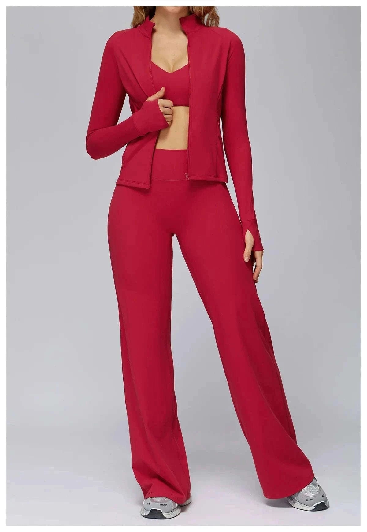 Women’s High Waist Flare Yoga Leggings for Comfort and Style-Lava Red / L / CHINA