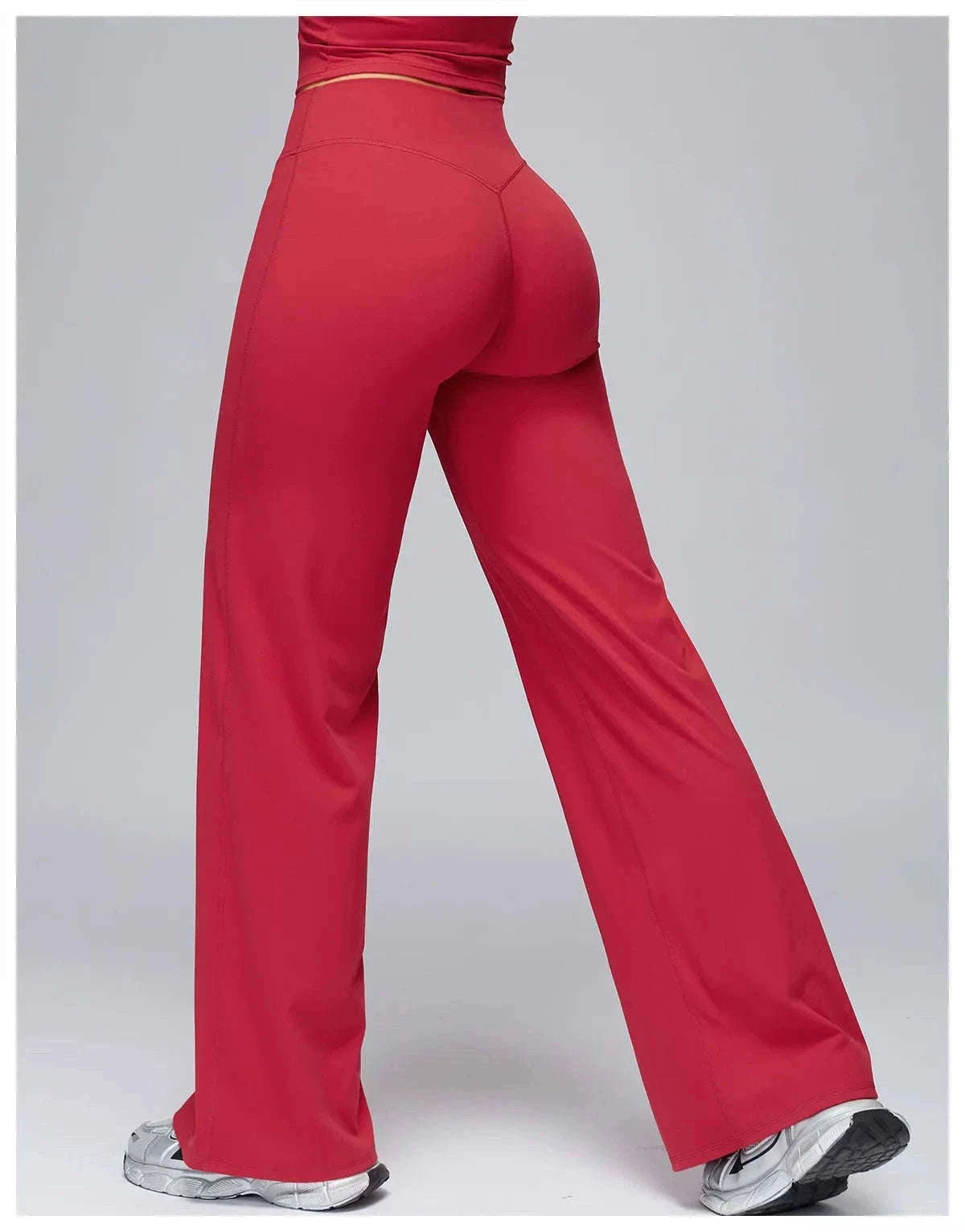 Women’s High Waist Flare Yoga Leggings for Comfort and Style-Lava Red / L / CHINA