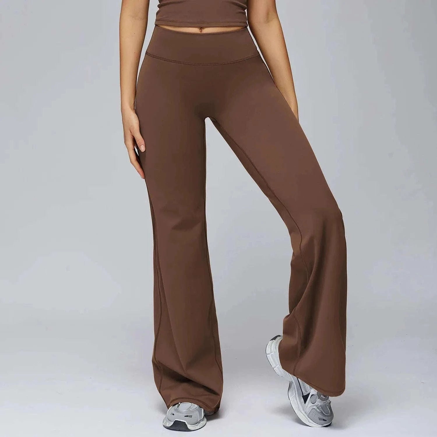 Women’s High Waist Flare Yoga Leggings for Comfort and Style-Lava Red / L / CHINA