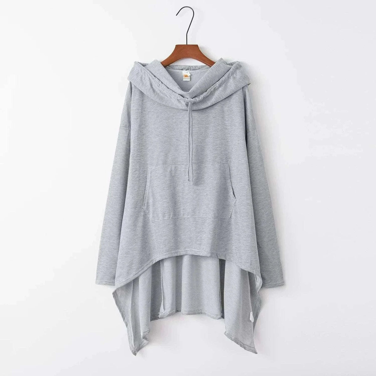 Women's Long Loose Hoodie Dress with Pockets Solid Color-black / XXXL