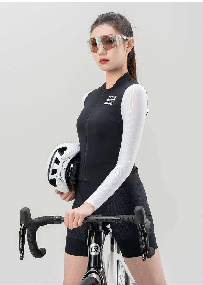 Women’s Long Sleeve Cycling Jersey Breathable Stretch Bike Shirt-YDWT001 EUR-a / S