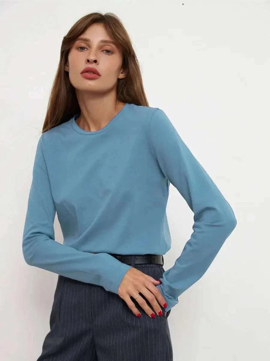 Women’s Loose Cotton Everyday T-Shirt – Soft Casual O-Neck Tee-Light Green / L