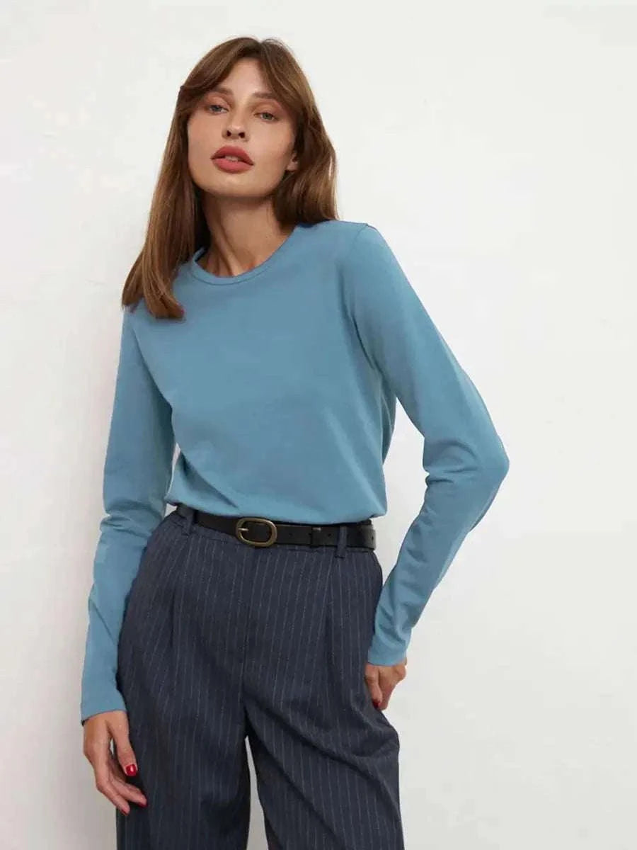 Women’s Loose Cotton Everyday T-Shirt – Soft Casual O-Neck Tee-Light Green / L