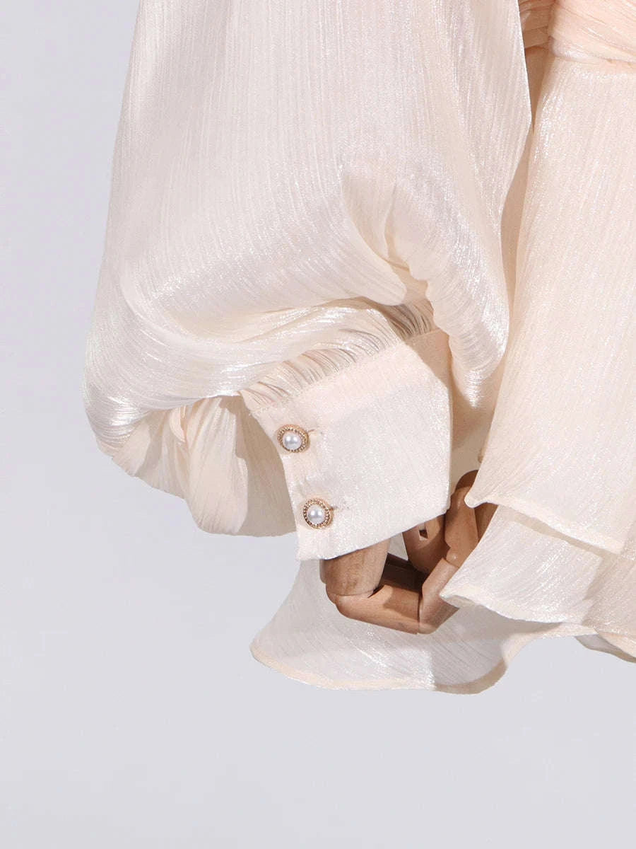 Women's Loose Lace-Up Patchwork Dress-APRICOT / XL