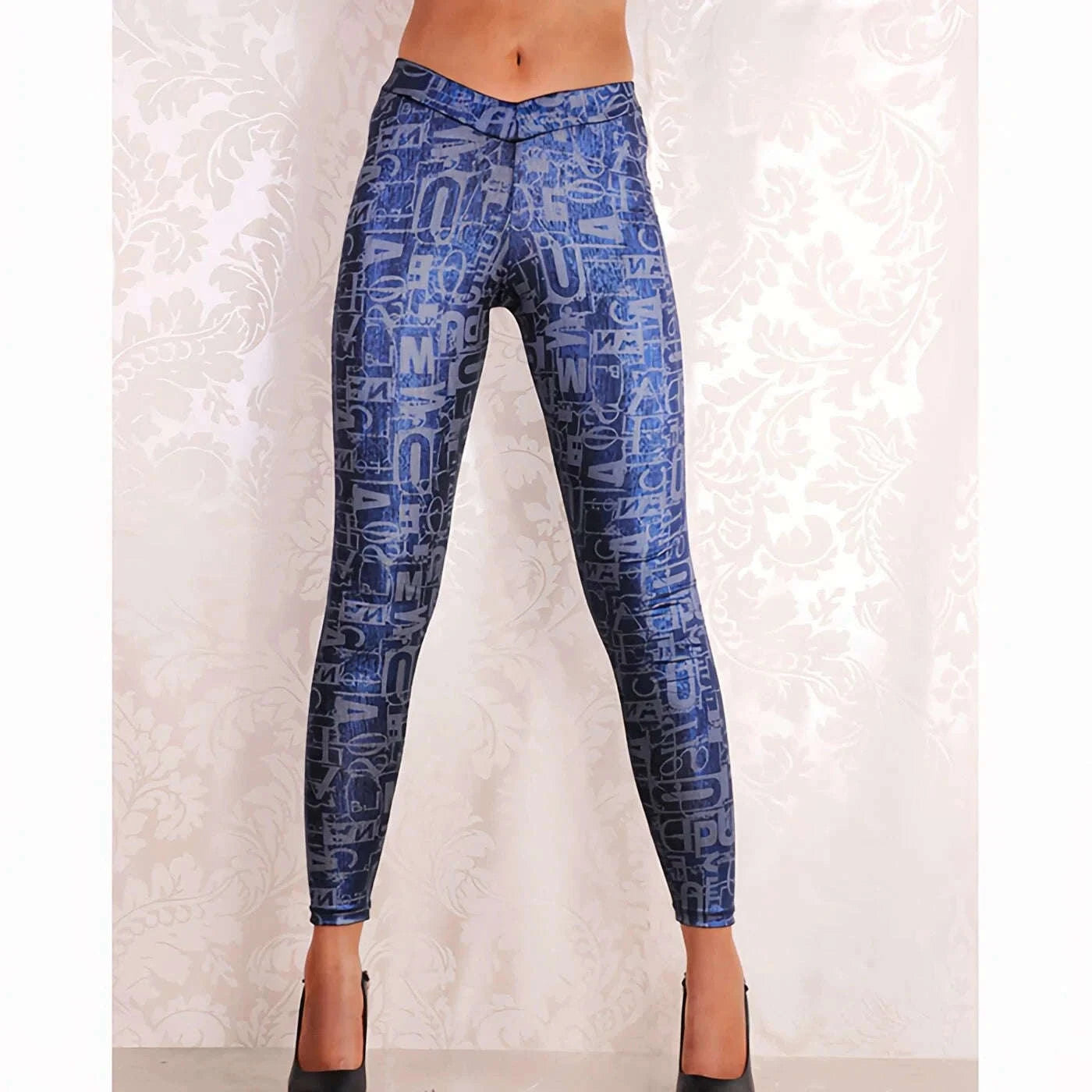 Women's Mid Waisted Casual Leggings for Work, Lounge, Every Day-WL022 / S