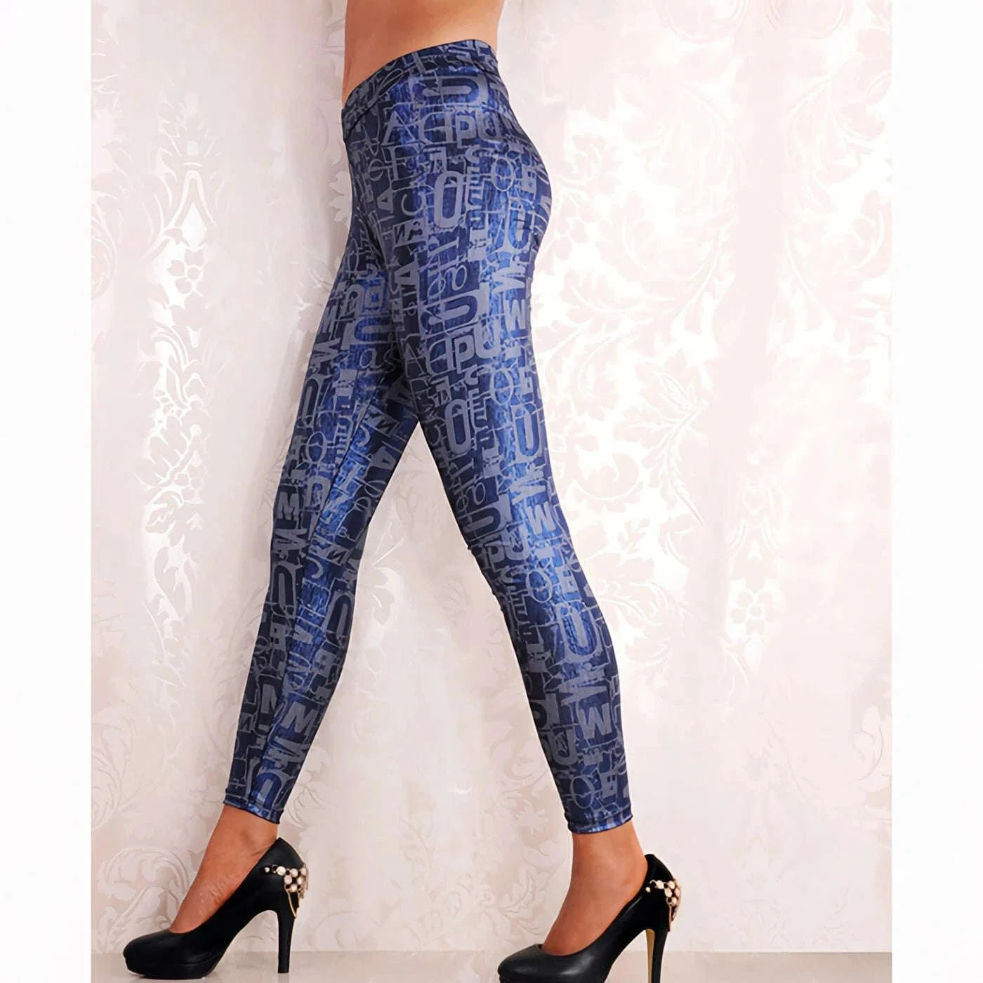Women's Mid Waisted Casual Leggings for Work, Lounge, Every Day-WL022 / S