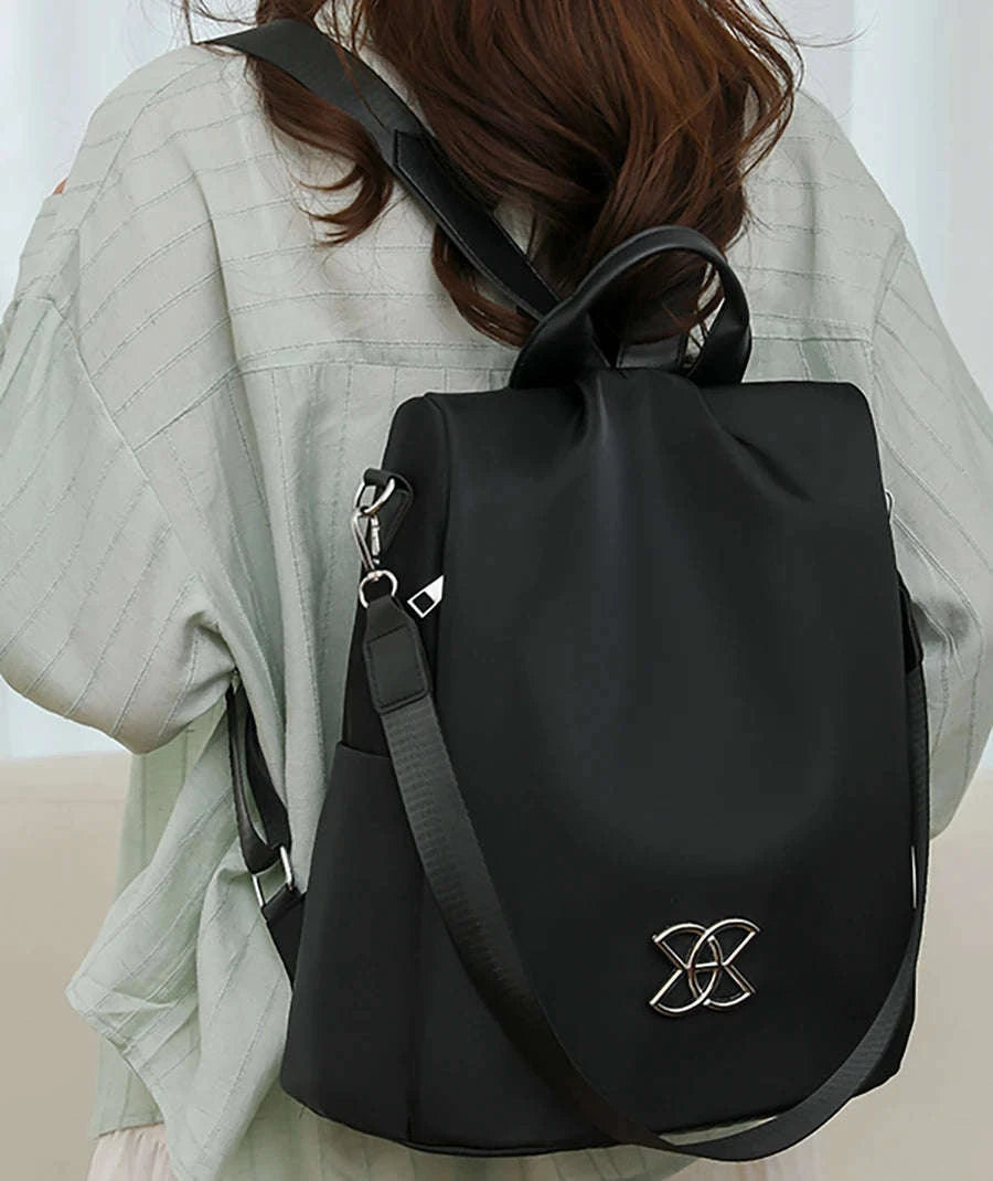 Women's Multifunction Nylon Backpack – Fashion Anti-Theft Travel Bag-Colored PoMuo