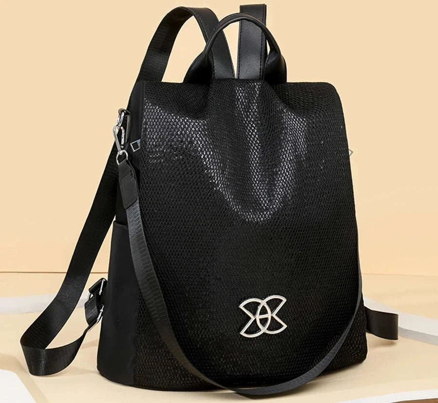 Women's Multifunction Nylon Backpack – Fashion Anti-Theft Travel Bag-Colored PoMuo