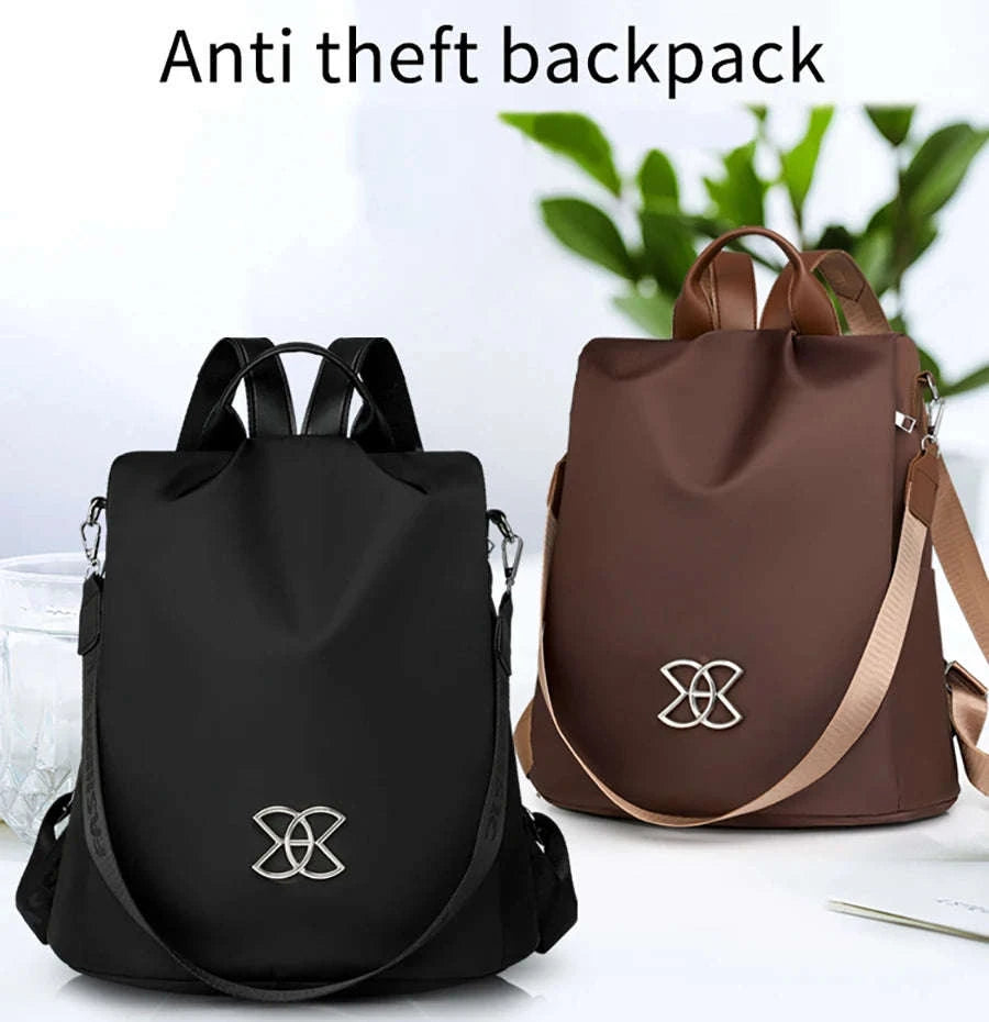 Women's Multifunction Nylon Backpack – Fashion Anti-Theft Travel Bag-Colored PoMuo