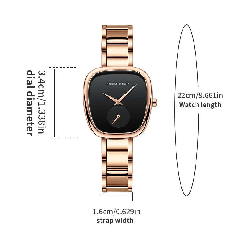 Women's Quartz Wristwatch in Rose Gold Oval Barrel Design-1251B-WFF-TZ / United States