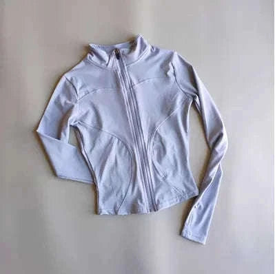 Women's Quick Dry Yoga Jacket with Seamless Comfort-White / M
