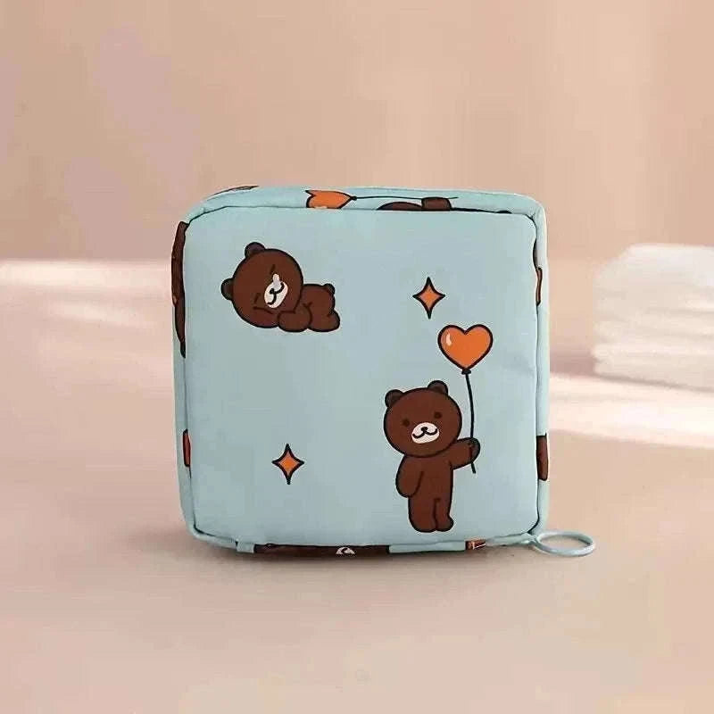 Women’s Sanitary Napkin & Tampon Organizer Pouch-Bear