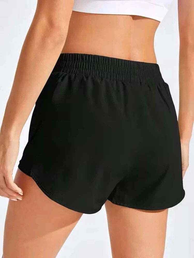 Women's Seamless Yoga Shorts-S / Black