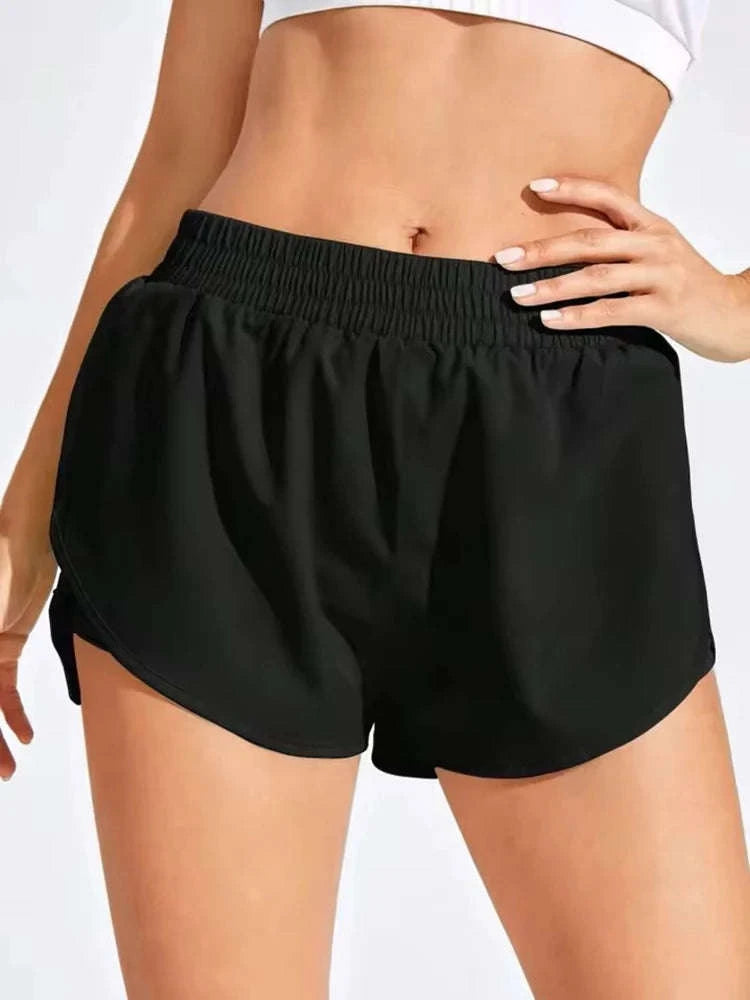 Women's Seamless Yoga Shorts-S / Black