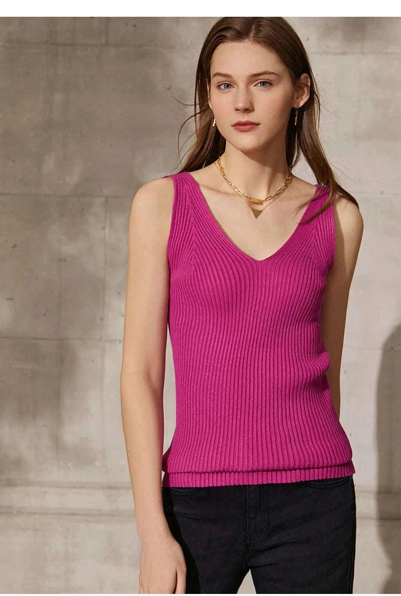 Women’s Slim Fit V-Neck Camisole Top for Office and Summer Wear-green / M