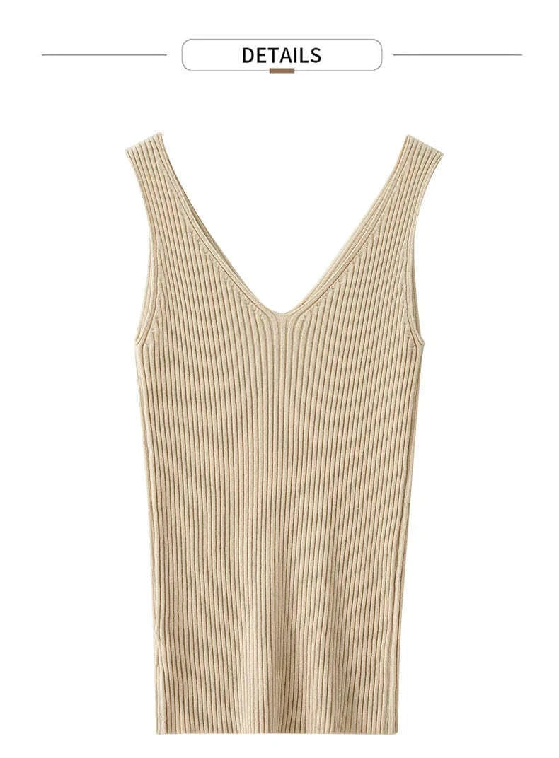 Women’s Slim Fit V-Neck Camisole Top for Office and Summer Wear-green / M