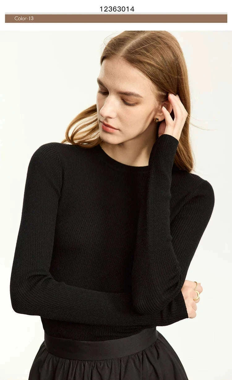 Women’s Slim Fit Wool Turtleneck Sweater – Soft Stretch Winter Pullover-coffee12323075 / M