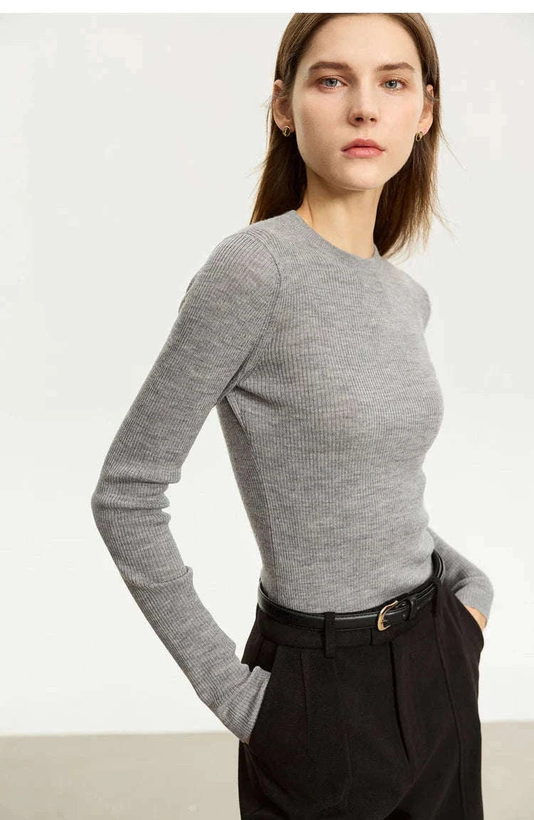 Women’s Slim Fit Wool Turtleneck Sweater – Soft Stretch Winter Pullover-coffee12323075 / M