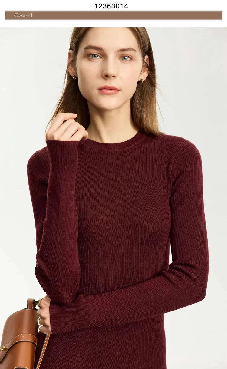 Women’s Slim Fit Wool Turtleneck Sweater – Soft Stretch Winter Pullover-coffee12323075 / M