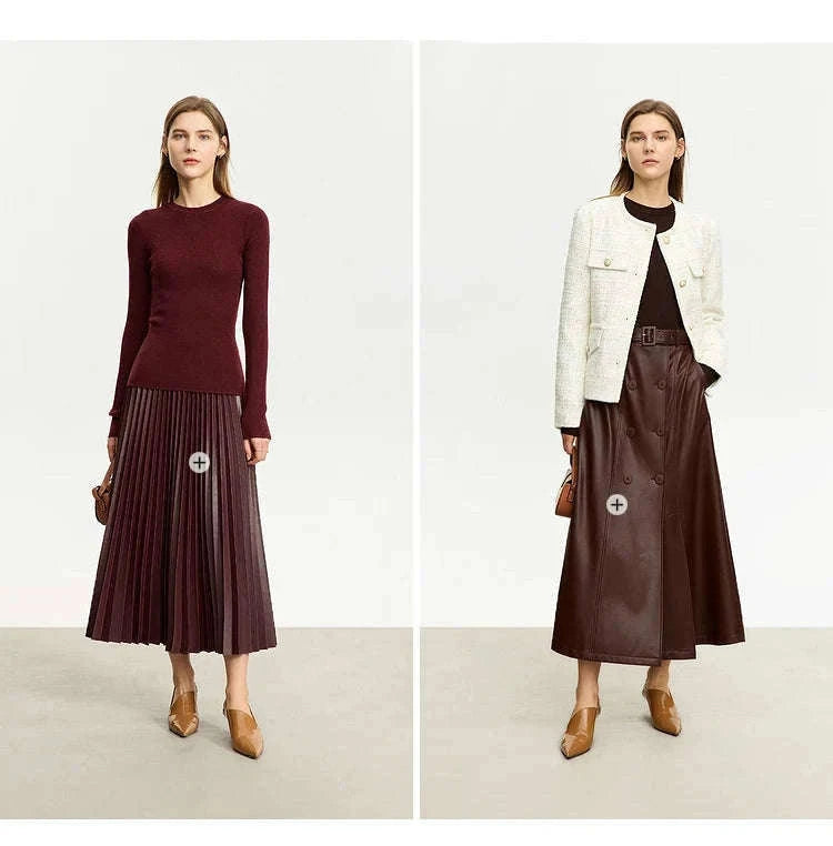 Women’s Slim Fit Wool Turtleneck Sweater – Soft Stretch Winter Pullover-coffee12323075 / M