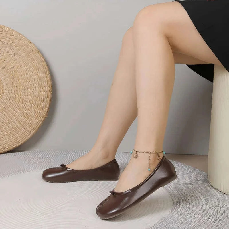 Women's Split-Toe Tabi Ballet Flats-Apricot / 42