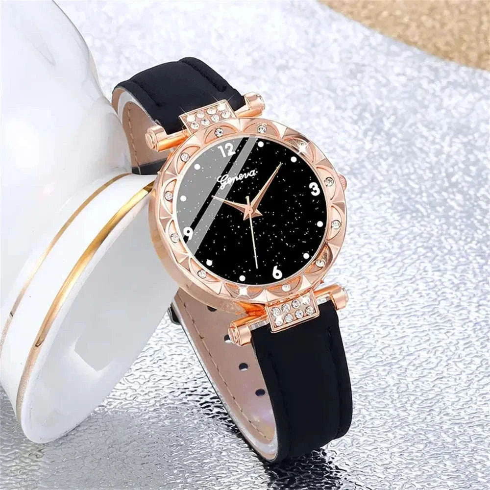 Women’s Watches Set with Rhinestone Details and Quartz Movement-LS