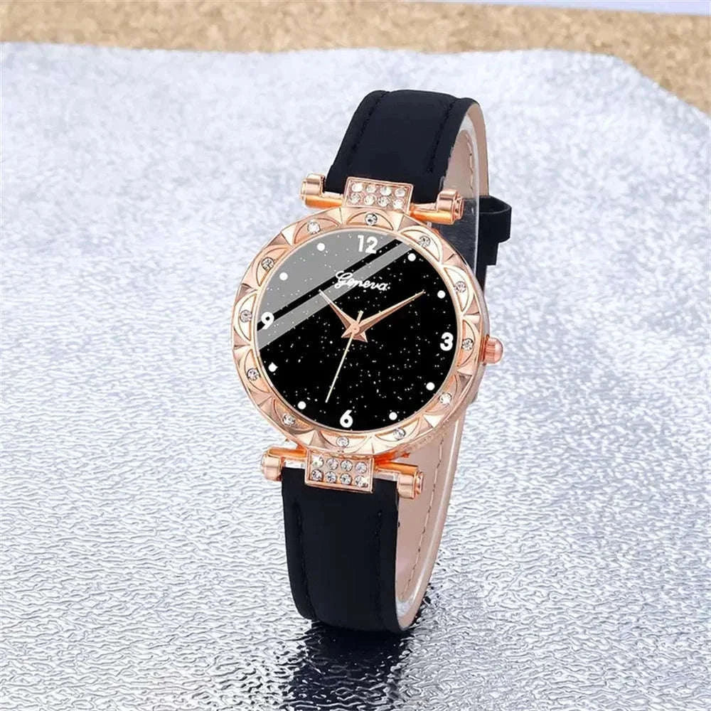 Women’s Watches Set with Rhinestone Details and Quartz Movement-LS