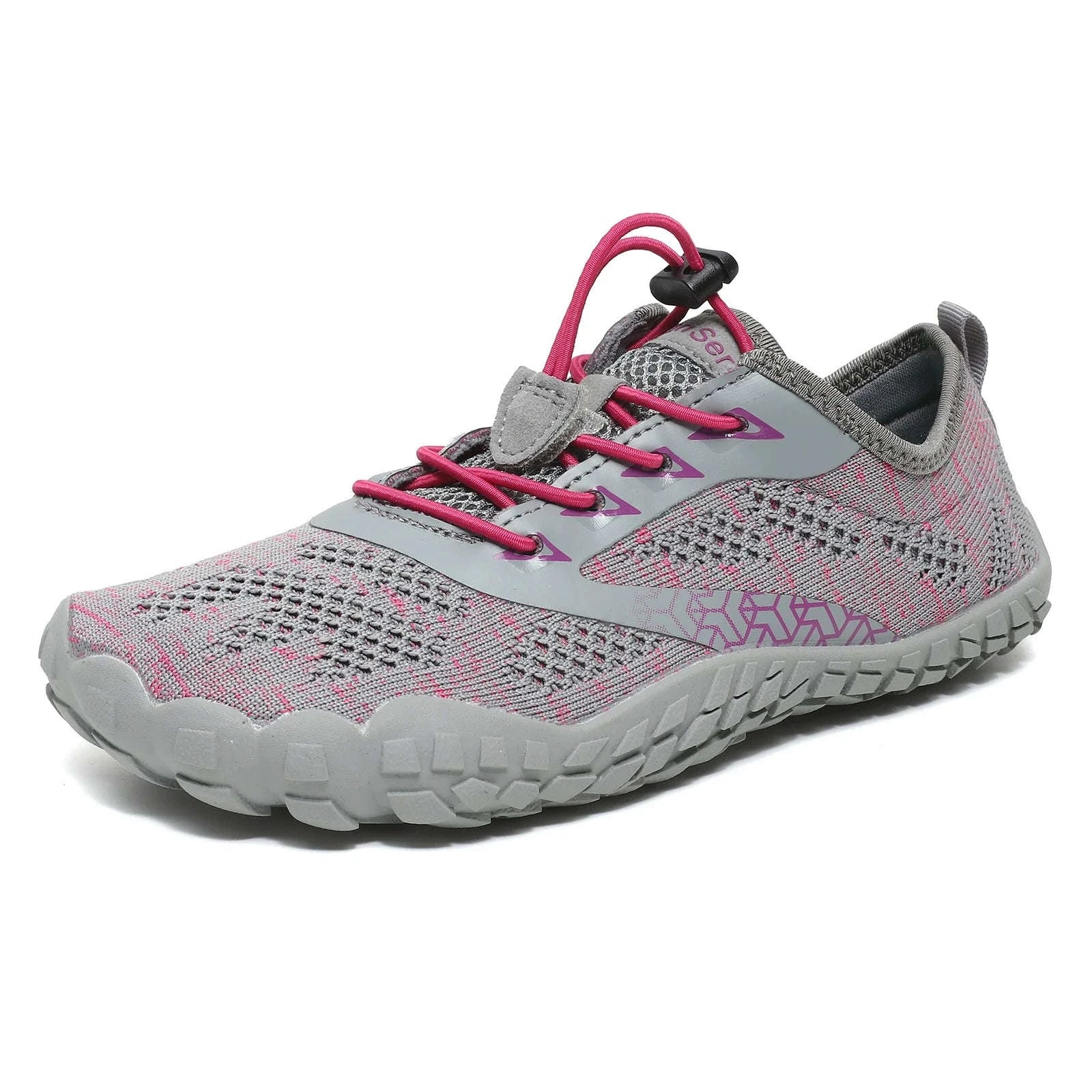 Women's Wide Barefoot Trail Running Shoes-Black-Green / 36