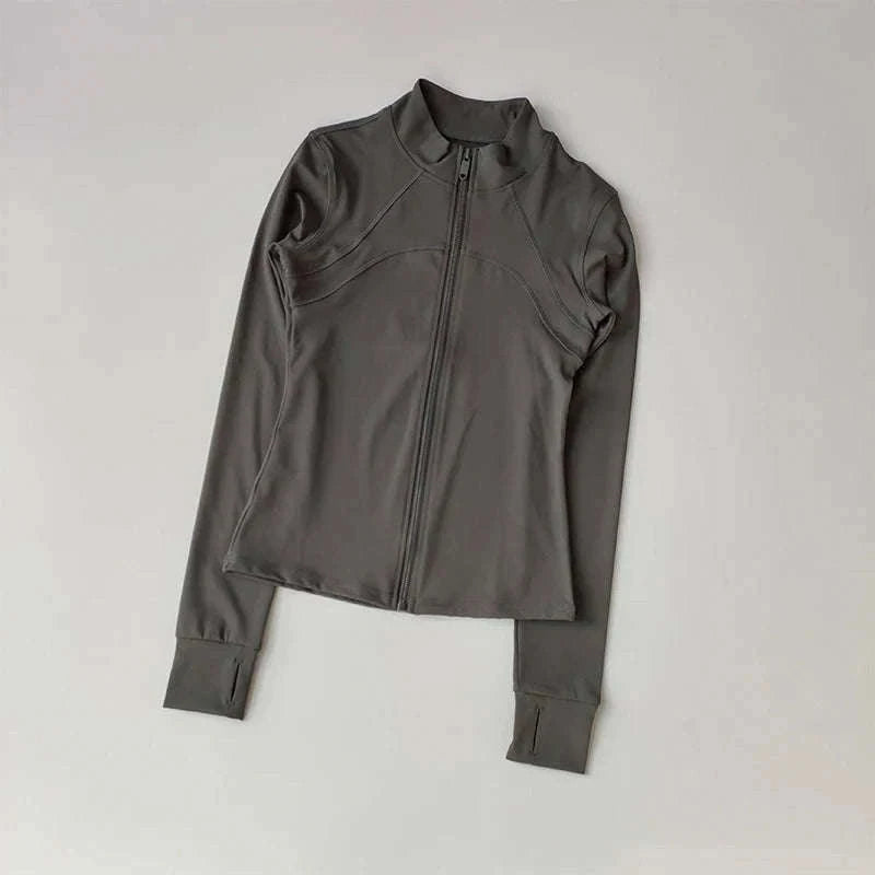 Women's Yoga Jacket with Breathable Comfort and Flexible Fit-M / beige
