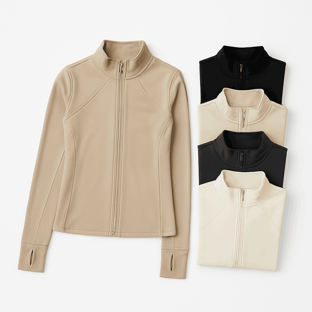 Women's Yoga Jacket with Breathable Comfort and Flexible Fit-M / beige