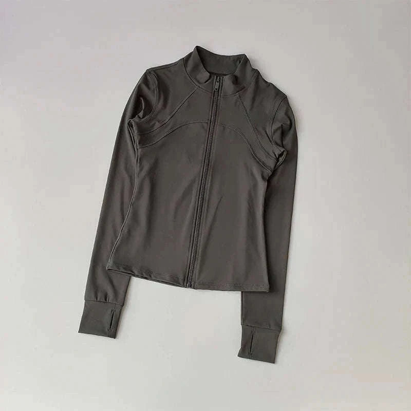 Women's Yoga Jacket with Breathable Comfort and Flexible Fit-M / beige