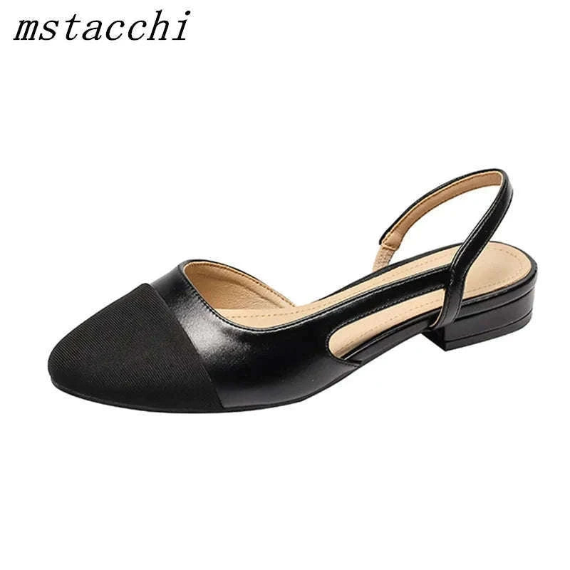 Women Sandals Non-Slip Soft Low Heel Slip-On-black 2cm / 39